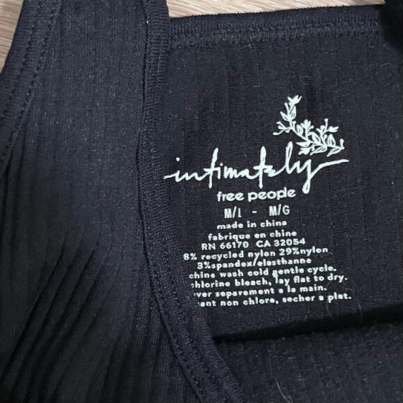 Free People XYZ Recycled Bodysuit Set Black White M/L - Picture 4 of 5